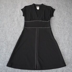 ABS by Allen Schwartz Black‎ Dress V-Neck Fit and Flare Mini Small